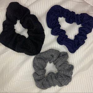 BLACK + GRAY + NAVY SCRUNCHIE BUNDLE